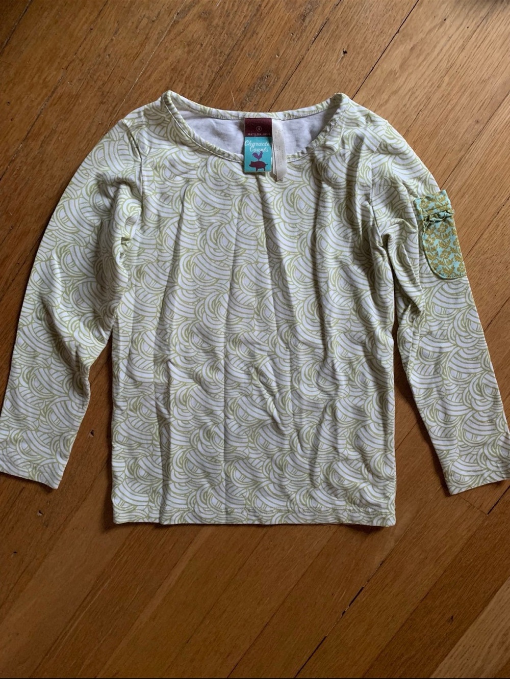 Matilda Jane White and Light Green Long-Sleeve Girls' Tee